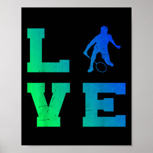 Badminton Player Shuttle Squash Mens Badminton Poster