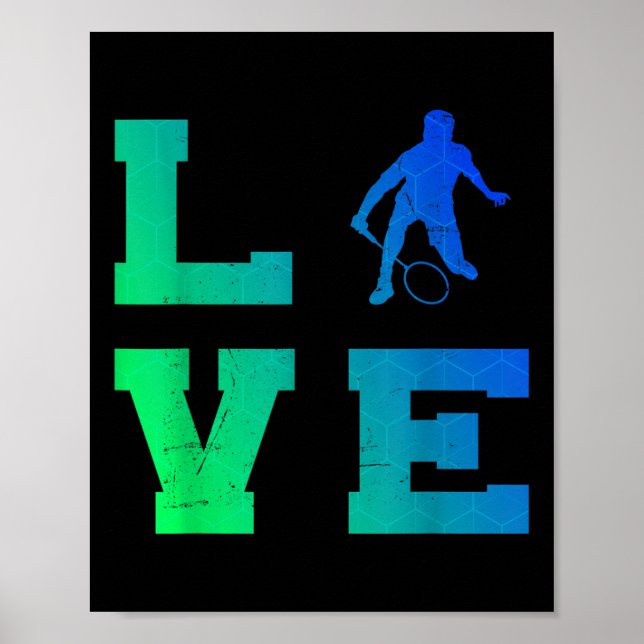 Badminton Player Shuttle Squash Mens Badminton  Poster (Front)