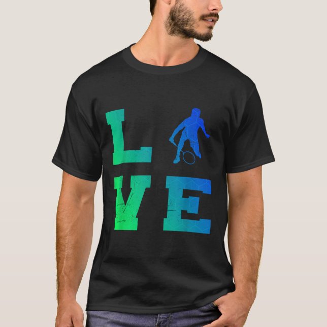 Badminton Player Shuttle Squash Mens Badminton  T-Shirt (Front)