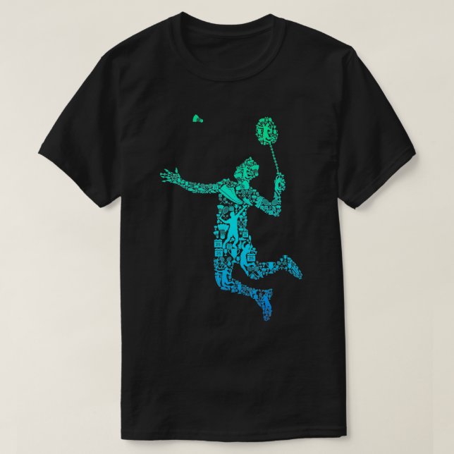 Badminton Player Shuttlecock Boys Men Youth  T-Shirt (Design Front)