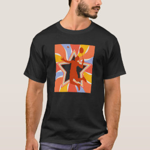 Badminton Player Shuttlecock Retro Colorful Vintag T-Shirt
