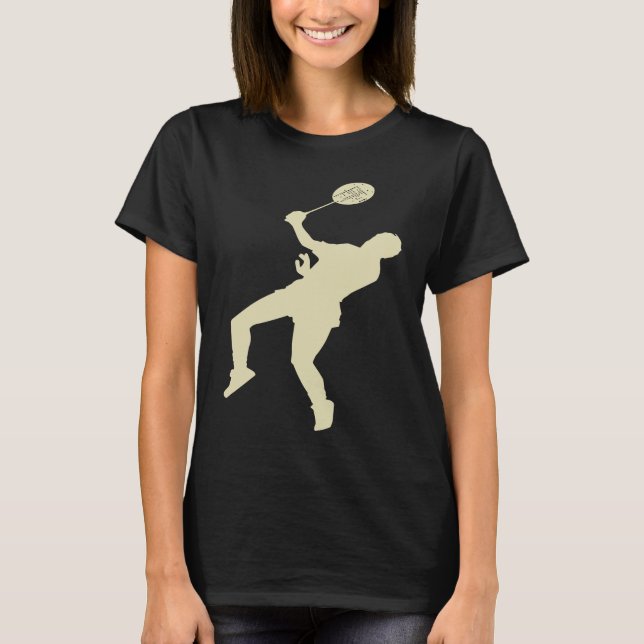 Badminton Player Shuttlecock Time Smash Rackets T-Shirt (Front)
