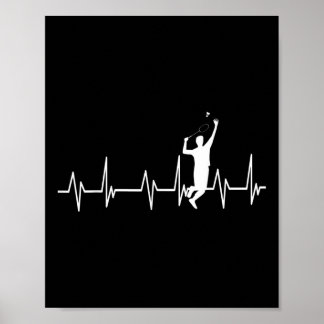 Badminton Player Smash Birdie Kids Men Women Poster