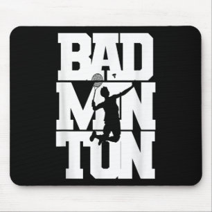 Badminton Player Smashing Shuttle Birdie Badminton Mouse Mat