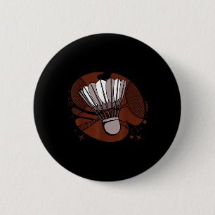 Badminton Player Sportsman Athlete Game Shuttle Lo 6 Cm Round Badge