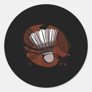 Badminton Player Sportsman Athlete Game Shuttle Lo Classic Round Sticker