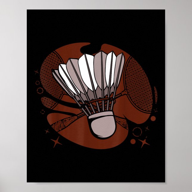 Badminton Player Sportsman Athlete Game Shuttle Lo Poster (Front)