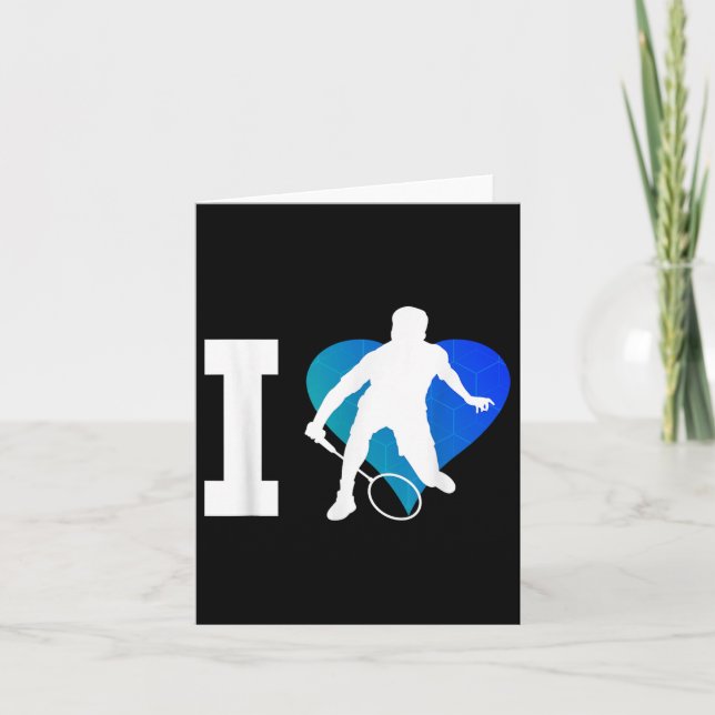 Badminton Player Squash Mens Shuttle Badminton  Card (Front)