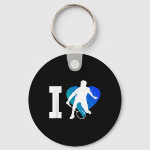 Badminton Player Squash Mens Shuttle Badminton Key Ring