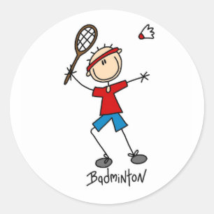 Badminton Player T-shirts and Gifts Classic Round Sticker