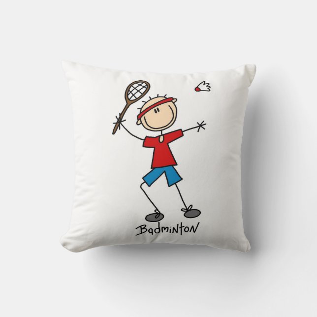 Badminton Player T-shirts and Gifts Cushion (Front)