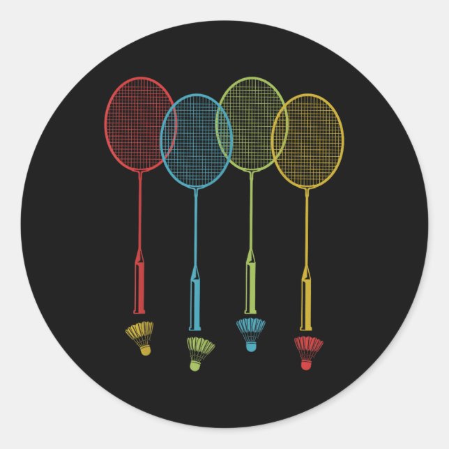 Badminton Player Team Shuttle Coach Match Badminto Classic Round Sticker (Front)