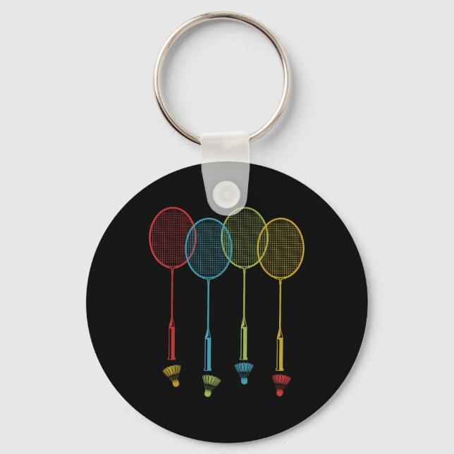 Badminton Player Team Shuttle Coach Match Badminto Key Ring (Front)