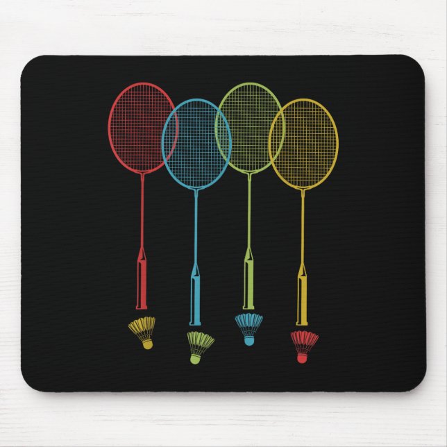 Badminton Player Team Shuttle Coach Match Badminto Mouse Mat (Front)