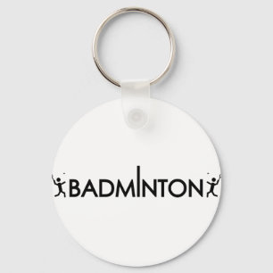 badminton player text icon key ring