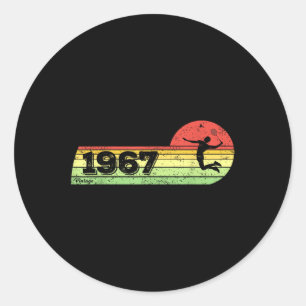 Badminton-player Vintage 1967 Birthday Shuttle Bad Classic Round Sticker