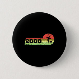 Badminton-player Vintage 2000 Birthday Shuttle Bad 6 Cm Round Badge