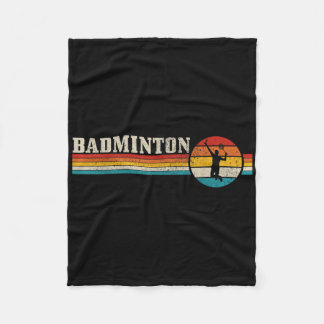 Badminton Player Vintage Badminton  Fleece Blanket