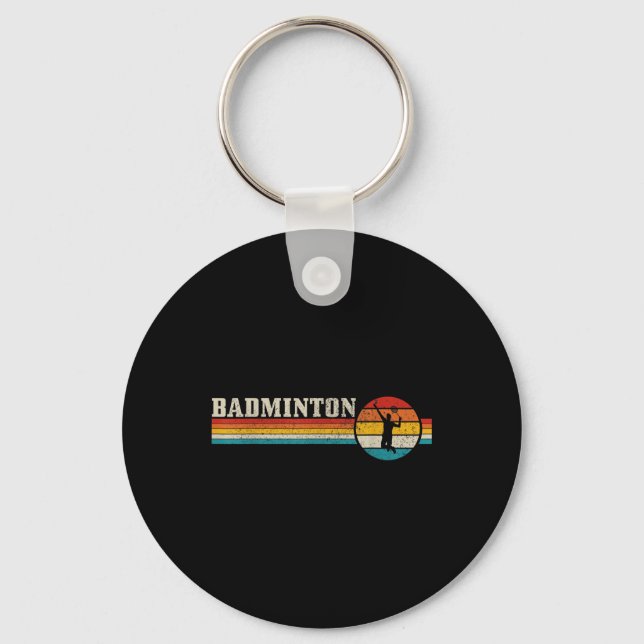 Badminton Player Vintage Badminton  Key Ring (Front)