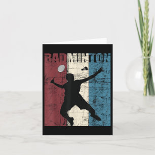 Badminton Player Vintage Distressed Card