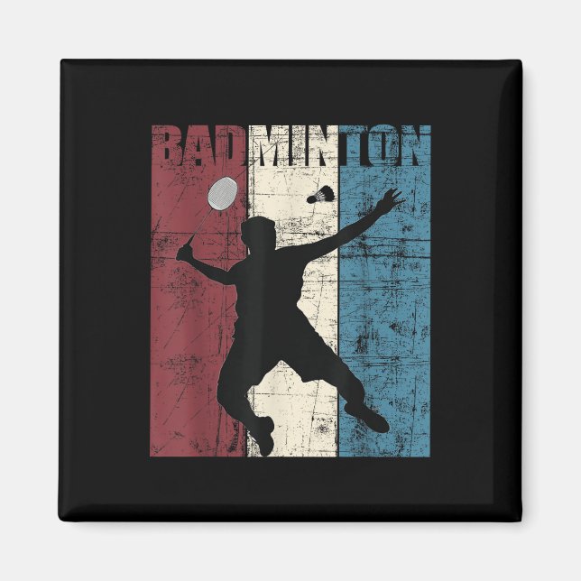 Badminton Player Vintage Distressed  Magnet (Front)