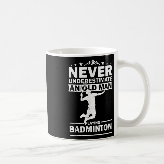 Badminton Player Womens Mens Shuttle Funny Badmint Coffee Mug (Right)