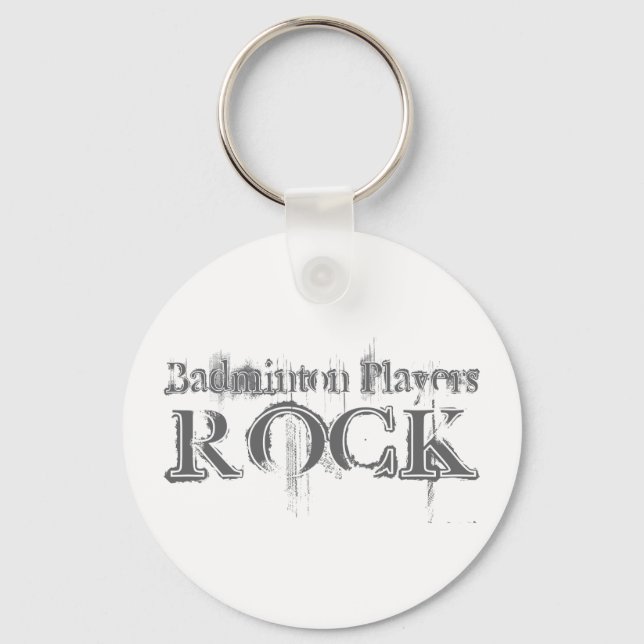 Badminton Players Rock Key Ring (Front)