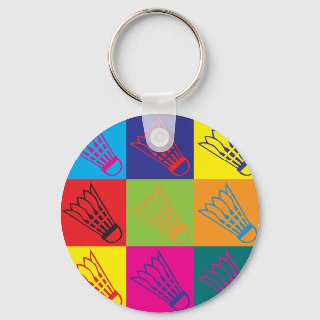 Badminton Pop Art Key Ring (Front)