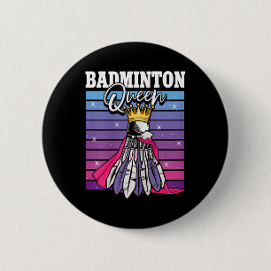 Badminton Queen Shuttle Player 6 Cm Round Badge
