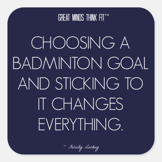 Badminton Quote 3: Goals for Success Sticker (Front)