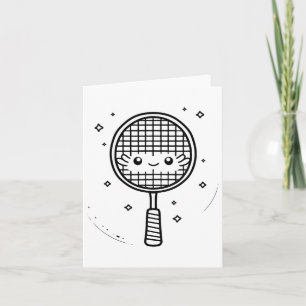 Badminton Racket Comic Shuttle  Card