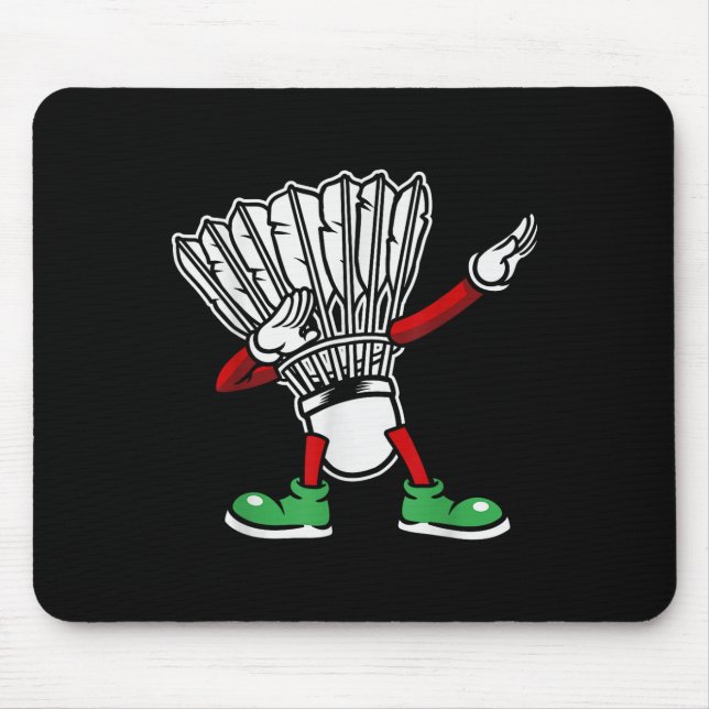 Badminton Racket Dabbing Shuttle Player Badminton  Mouse Mat (Front)