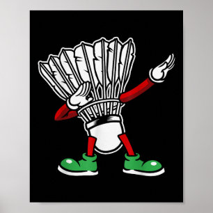 Badminton Racket Dabbing Shuttle Player Badminton Poster