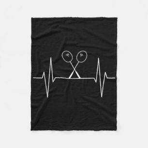 Badminton Racket Heartbeat Badminton Player, Shutt Fleece Blanket