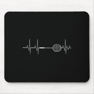 Badminton Racket Heartbeat Funny Player Gift Shirt Mouse Mat