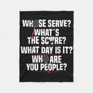 Badminton Racket Serve Shuttle Player Badminton Pl Fleece Blanket