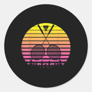 Badminton Racket Shuttle Fun Sports Player Coach G Classic Round Sticker