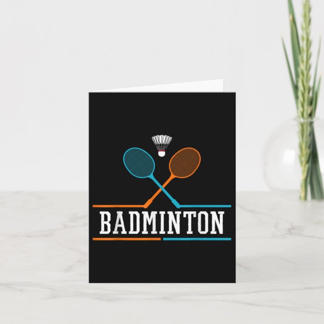 Badminton Racket Shuttle Team Coach Badminton Play Card (Front)