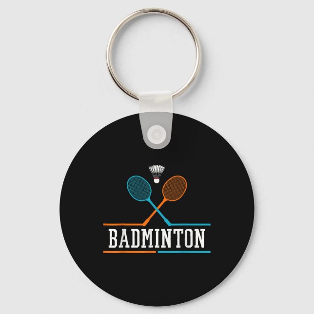 Badminton Racket Shuttle Team Coach Badminton Play Key Ring (Front)