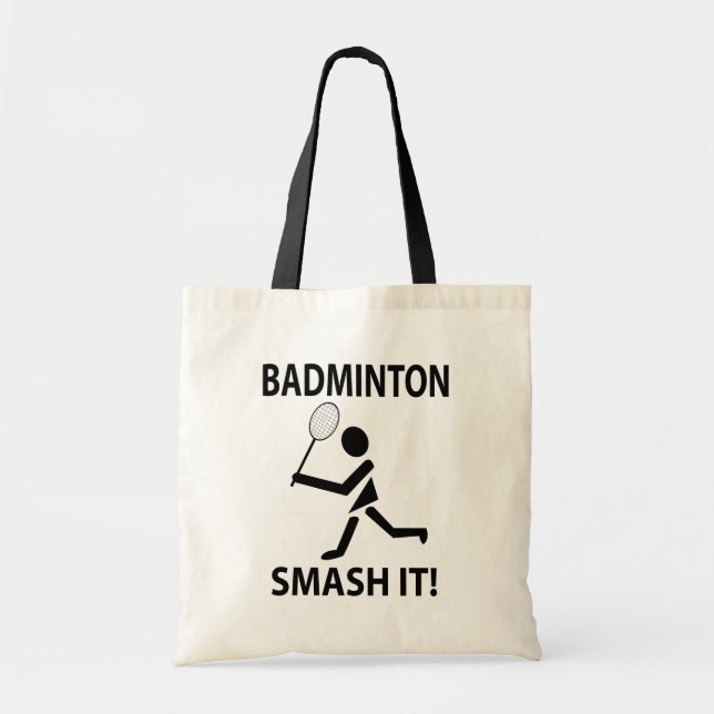 Badminton Racket Smash It Sports Player Badminton Tote Bag (Front)