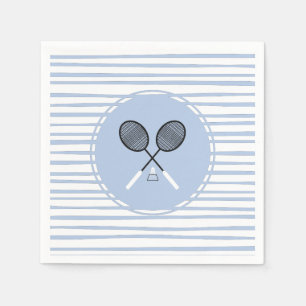 Badminton Rackets Crossed Birdie Shuttlecock Sport Napkin