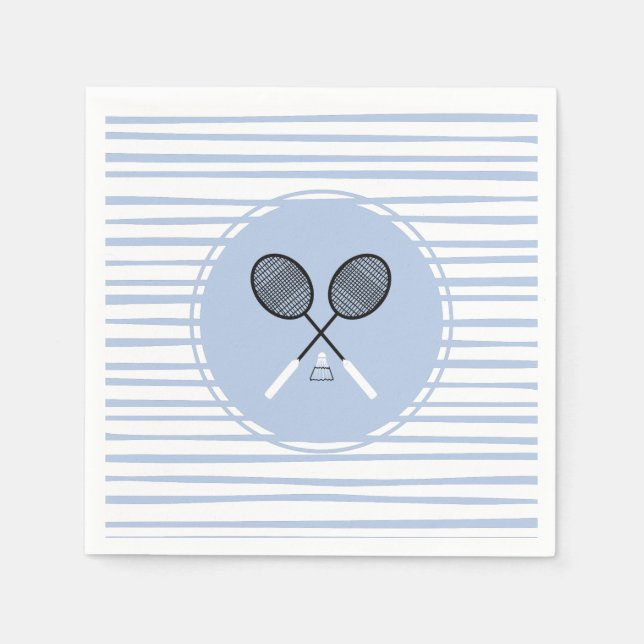 Badminton Rackets Crossed Birdie Shuttlecock Sport Napkin (Front)