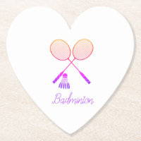 Badminton Rackets Shuttlecock Birdie Ombre Heart