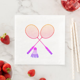 Badminton Rackets Shuttlecock Birdie Ombre   Napkin