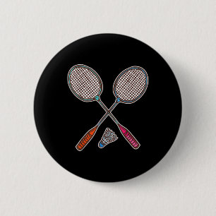 Badminton Racquet And Shuttles Professional Badmin 6 Cm Round Badge