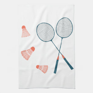 Badminton racquet & birdy kitchen towel