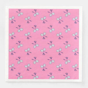 Badminton Racquet Pattern Pink Napkin