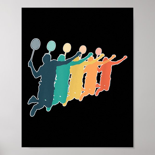 Badminton Retro Racket  Poster (Front)