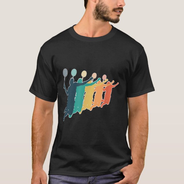 Badminton Retro Racket  T-Shirt (Front)