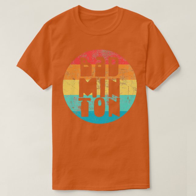 Badminton Retro Style T-Shirt (Design Front)